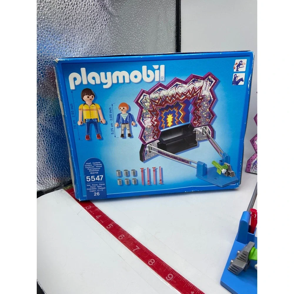 Playmobil Summer Fun 5547 Can Shooting Carnival Game Blue Incomplete Set 2013